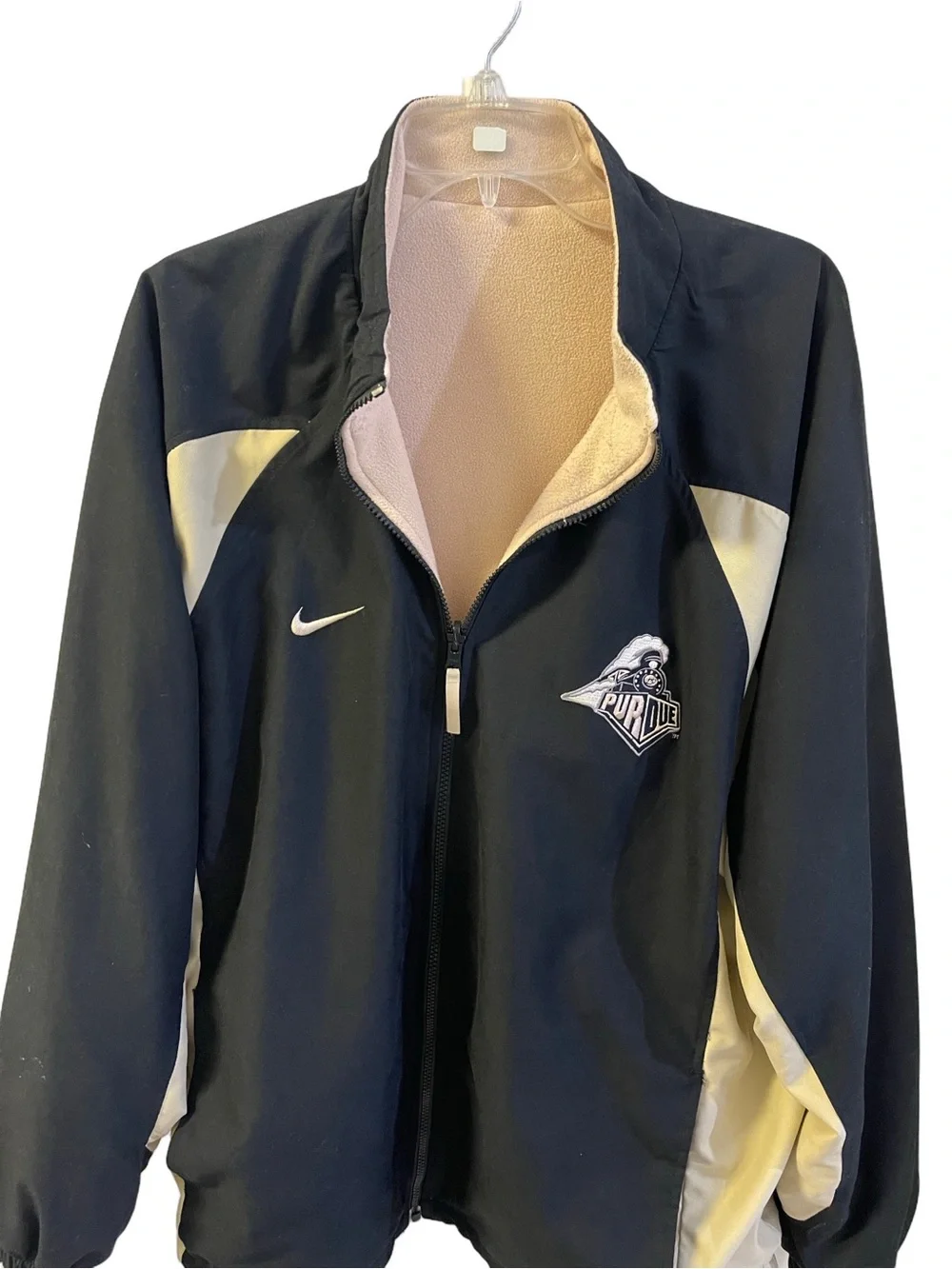 Nike Team Perdue Boilermakers Black & Cream Purdue Full-Zip Jacket Reversible XL